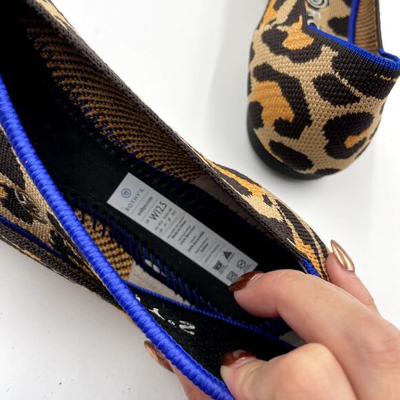 Rothy's  The Point Desert Cat Leopard Print Washable Women's Flats - Size 12.5 - Picture 9 of 9